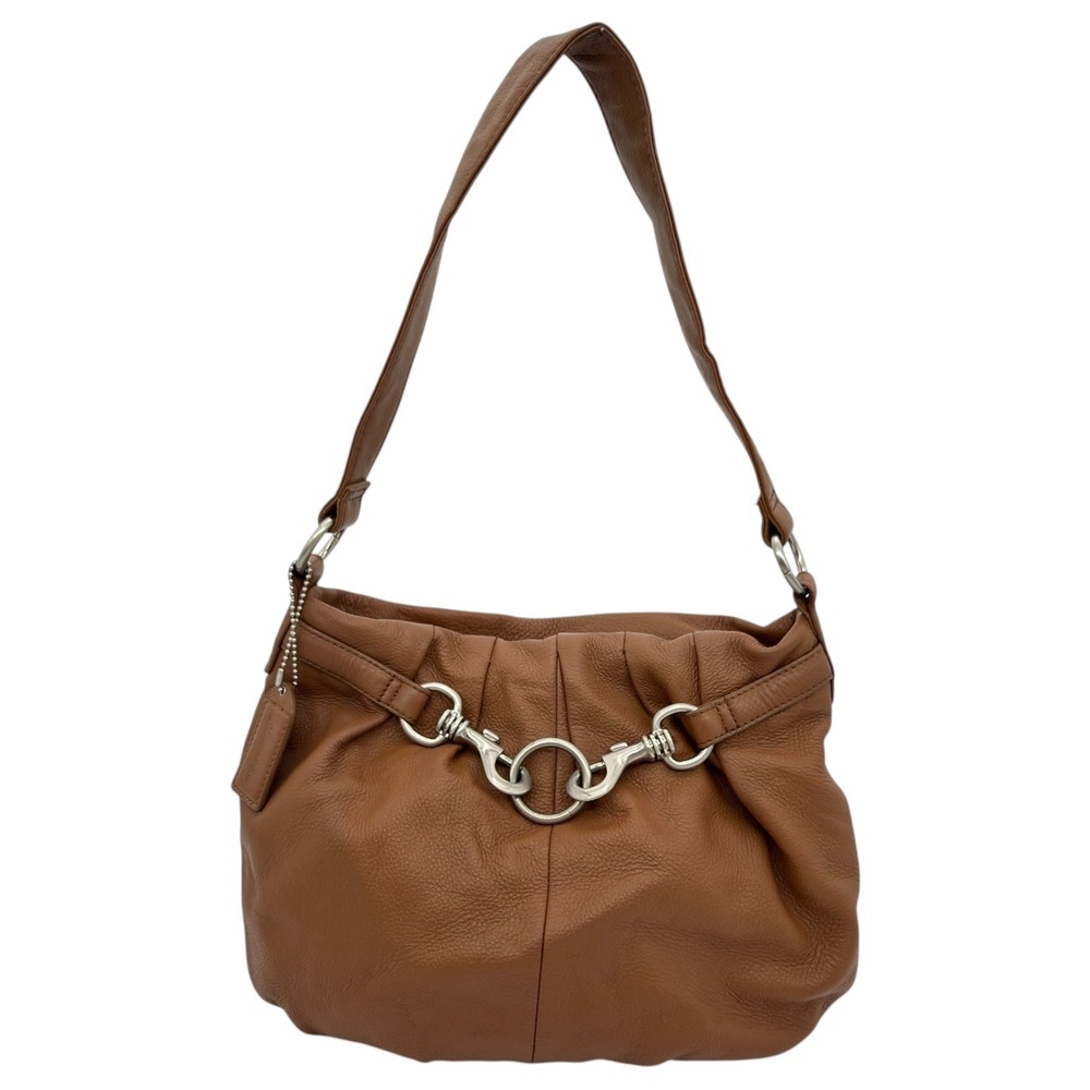 St. John's Bay Brown Leather Hobo‎ Shoulder Bag Silver Horsebit Hardware